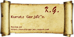 Kurutz Gerjén névjegykártya